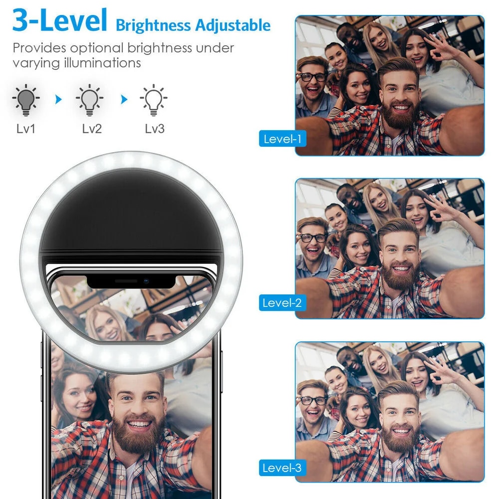 USB Rechargeable LED Selfie Ri - Photography Lighting Patterns ulasan dan harga