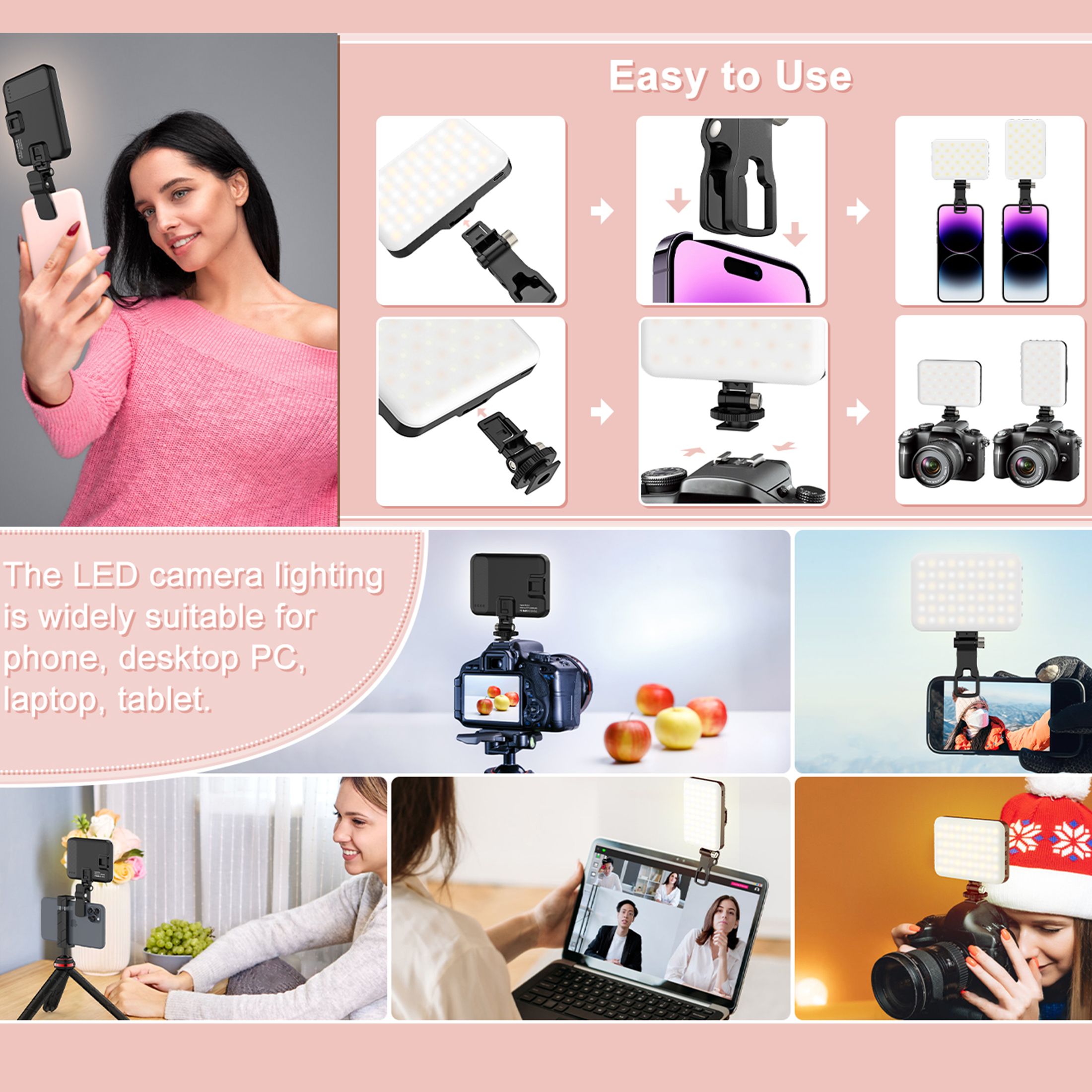 LED Selfie Light 60 High Power - Photography Lighting Patterns ulasan dan harga