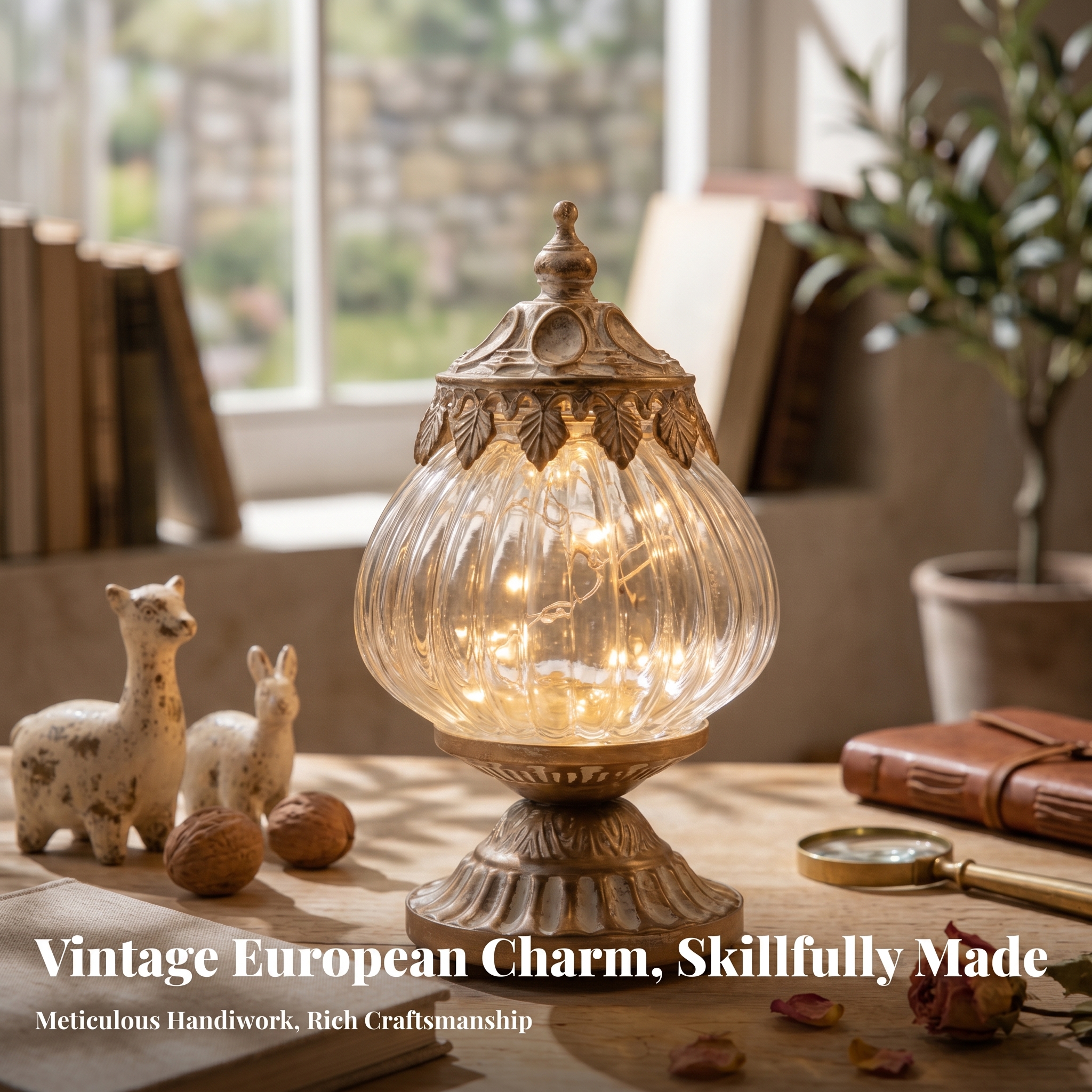 Vintage Ribbed Glass Lantern O - Photography Lighting Led ulasan dan harga