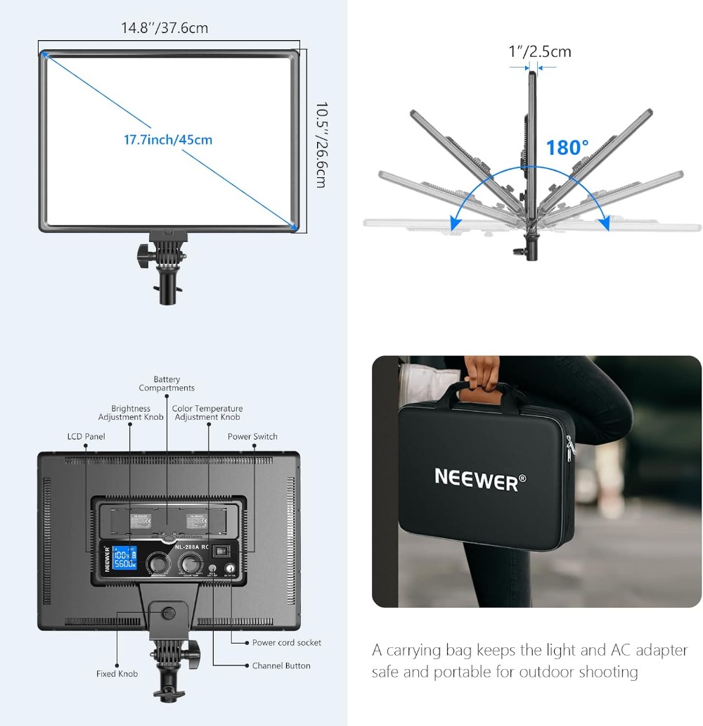 45W 4800Lux Dimmable Bi-Color  - Photography Lighting Color ulasan dan harga
