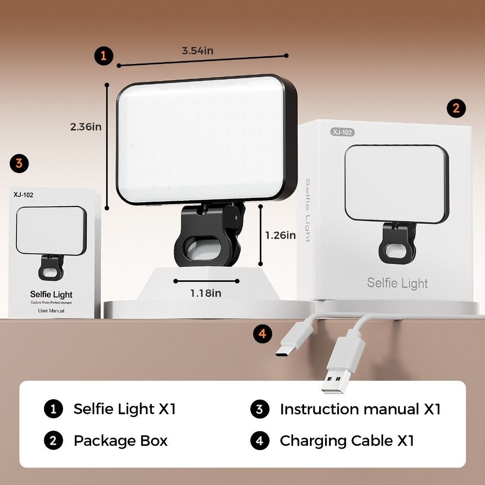 800/1000mAh LED Selfie Light U - Photography Lighting Patterns ulasan dan harga