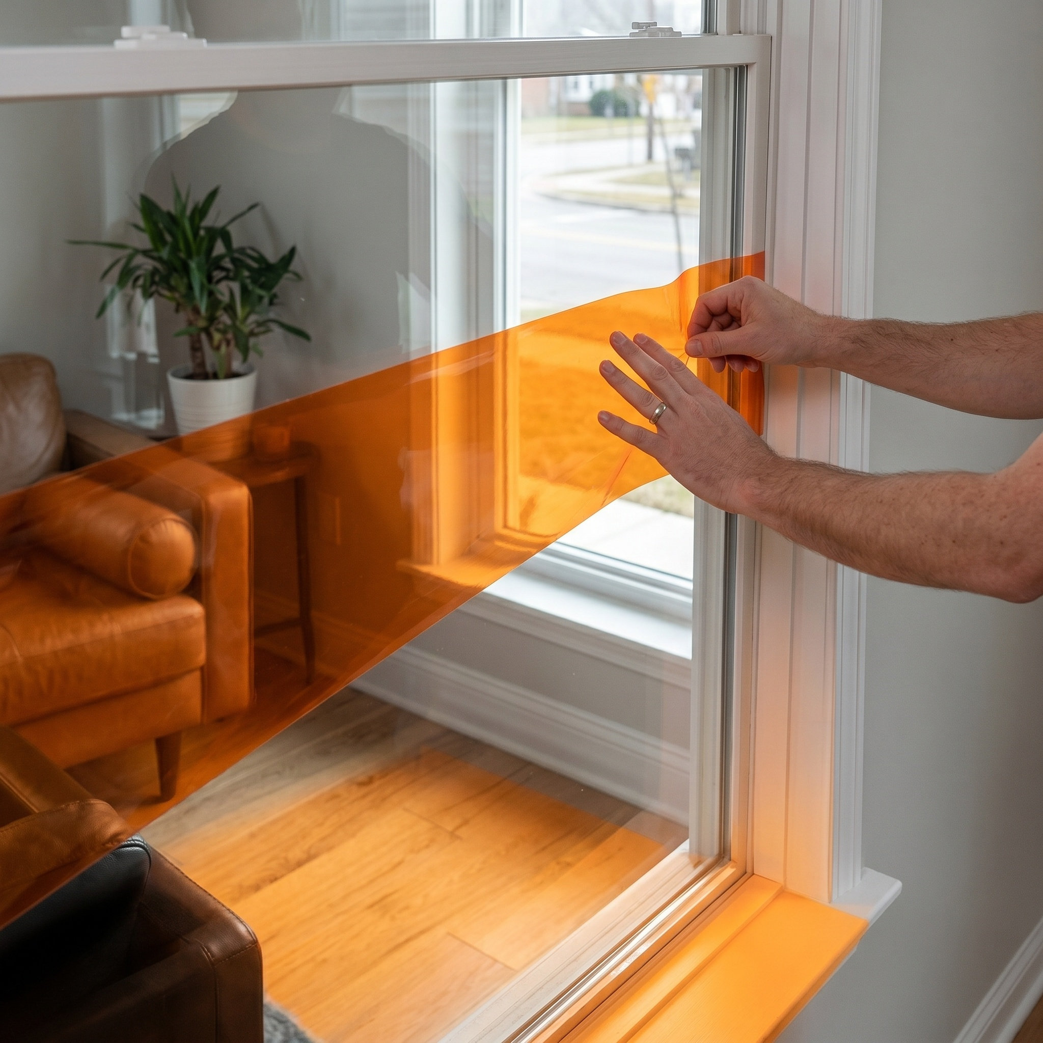 Orange Static Cling Window Fil - Lighting In Photography ulasan dan harga