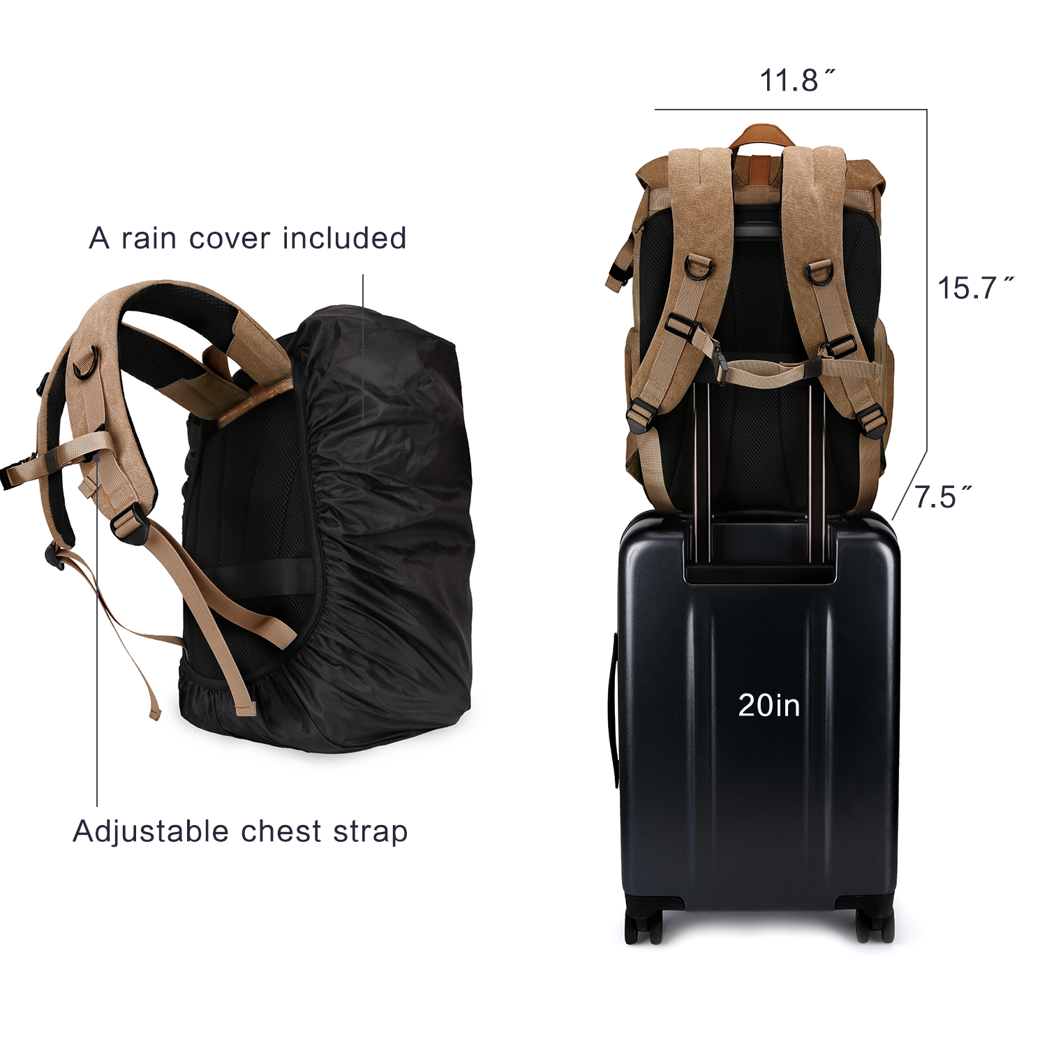 BAGSMART Camera Bag DSLR Photo - Photography Lighting Equipment Bags ulasan dan harga